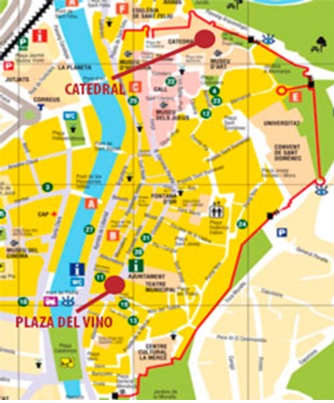 Mapa murallas Girona